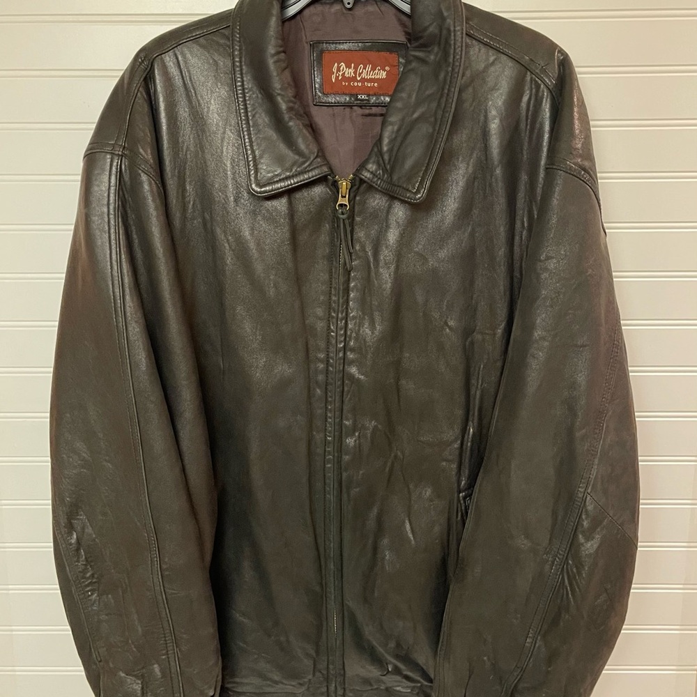 Couture By J Park Collection Men's XXL Lamb Leather Bomber Jacket Black